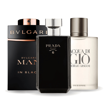 Sada: Bvlgari In Black, Giorgio Armani Acqua Di Gio a L'Homme Prada Intense