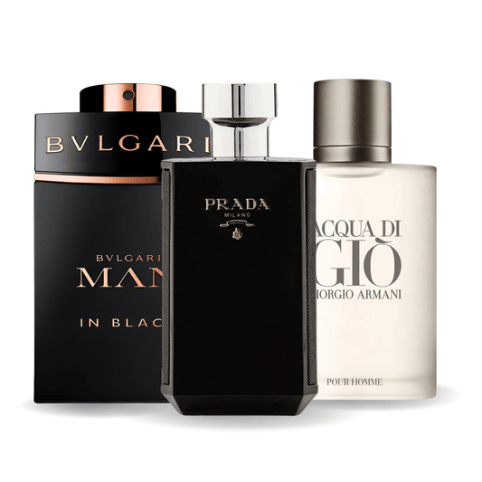 Sada: Bvlgari In Black, Giorgio Armani Acqua Di Gio a L'Homme Prada Intense